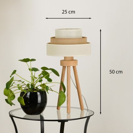 Brilagi - Tafellamp DENVER LUNETA 1xE27/15W/230V beige/bruin/crème