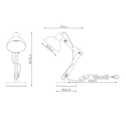 Brilagi - Tafellamp FOCUS 1xE27/40W/230V grijs
