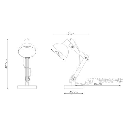Brilagi - Tafellamp FOCUS 1xE27/40W/230V wit