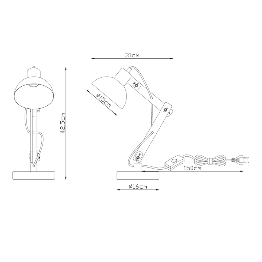 Brilagi - Tafellamp FOCUS 1xE27/40W/230V wit