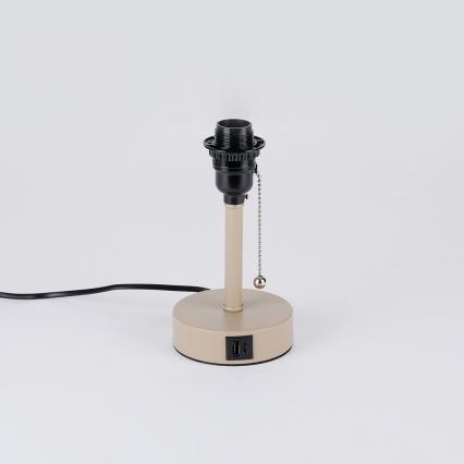 Brilagi - Tafellamp met USB-poort TABLON 1xE27/25W/230V beige