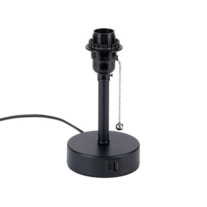 Brilagi - Tafellamp met USB-poort TABLON 1xE27/25W/230V zwart/wit