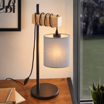 BRILAGI - Tafellamp NUBILA 1xE27/40W/230V bruin/zwart/lichtgrijs