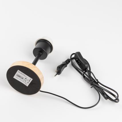 Brilagi - Tafellamp NUBILA WOOD 1xE27/25W/230V eik/zwart/lichtgrijs