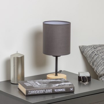 Brilagi - Tafellamp NUBILA WOOD 1xE27/25W/230V eiken/antraciet