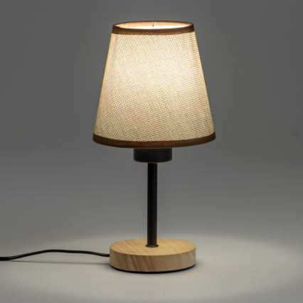 Brilagi - Tafellamp NUBILA WOOD 1xE27/25W/230V eiken/bruin