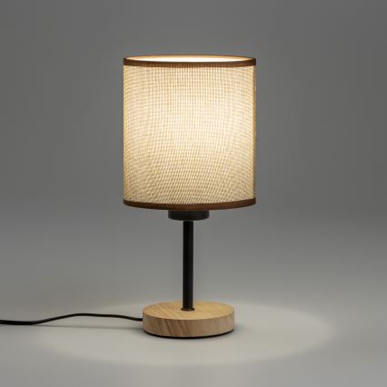 Brilagi - Tafellamp NUBILA WOOD 1xE27/25W/230V eiken/bruin