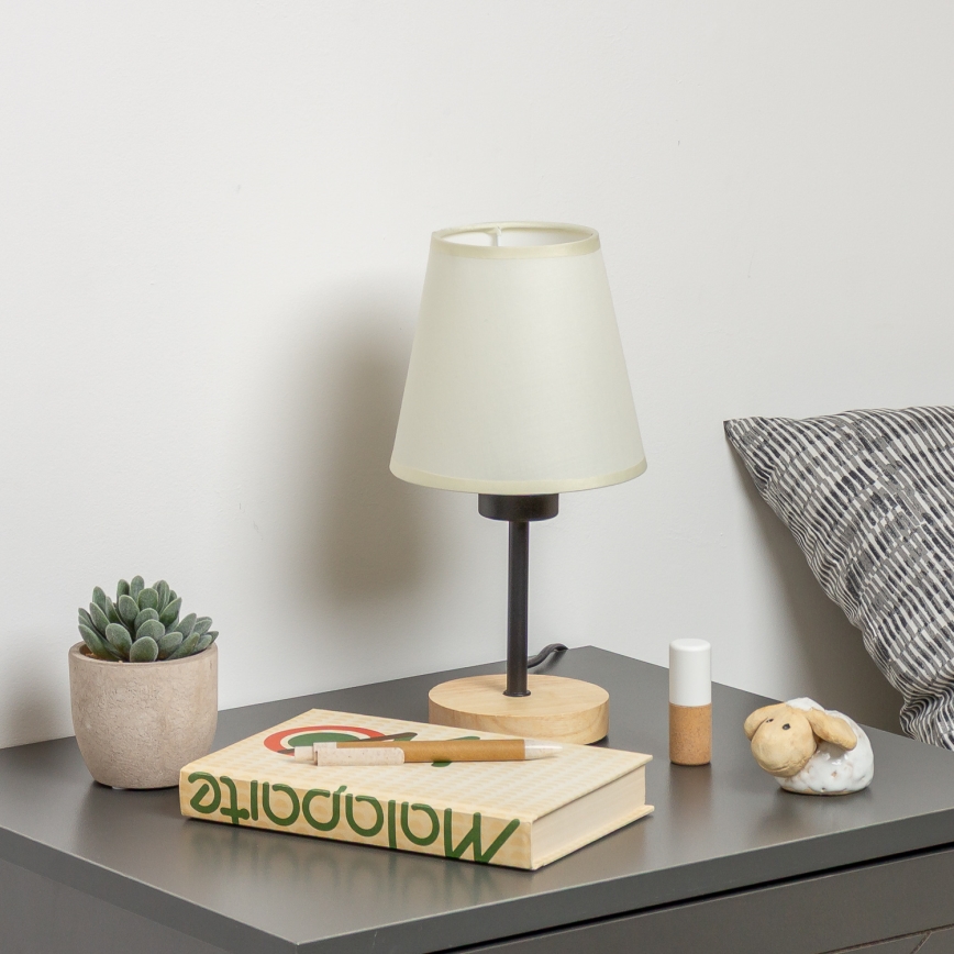 Brilagi - Tafellamp NUBILA WOOD 1xE27/25W/230V eiken/crème