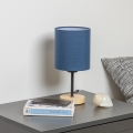 Brilagi - Tafellamp NUBILA WOOD 1xE27/25W/230V eiken/donkerblauw