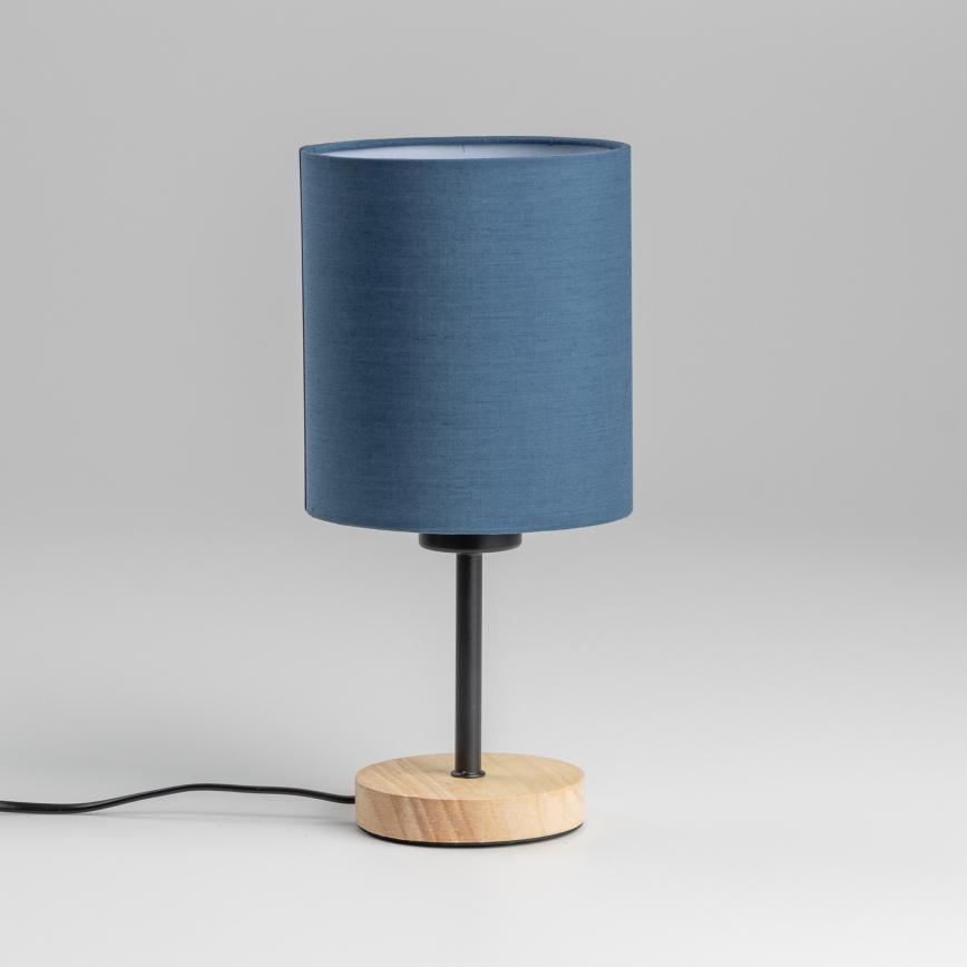 Brilagi - Tafellamp NUBILA WOOD 1xE27/25W/230V eiken/donkerblauw