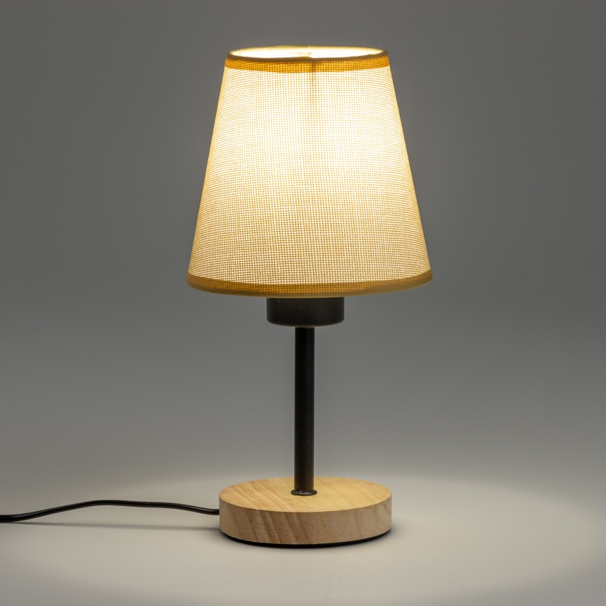 Brilagi - Tafellamp NUBILA WOOD 1xE27/25W/230V eiken/lichtbruin