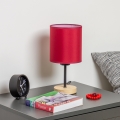 Brilagi - Tafellamp NUBILA WOOD 1xE27/25W/230V eiken/Pompejaanse rood