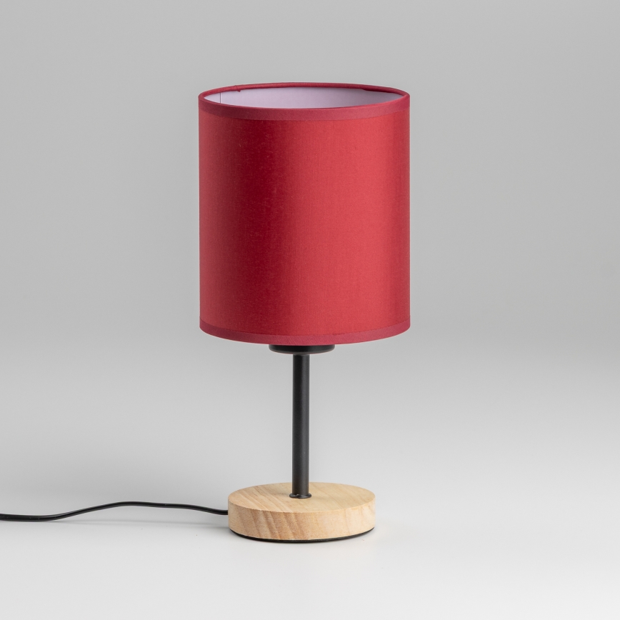 Brilagi - Tafellamp NUBILA WOOD 1xE27/25W/230V eiken/Pompejaanse rood