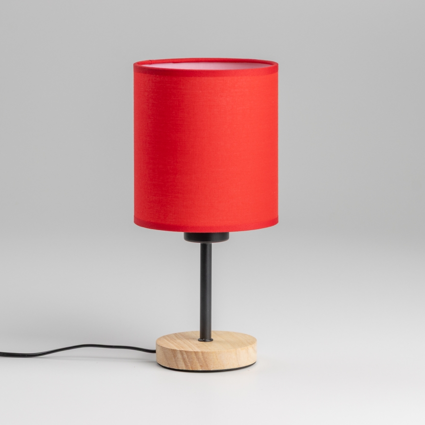 Brilagi - Tafellamp NUBILA WOOD 1xE27/25W/230V eiken/rood