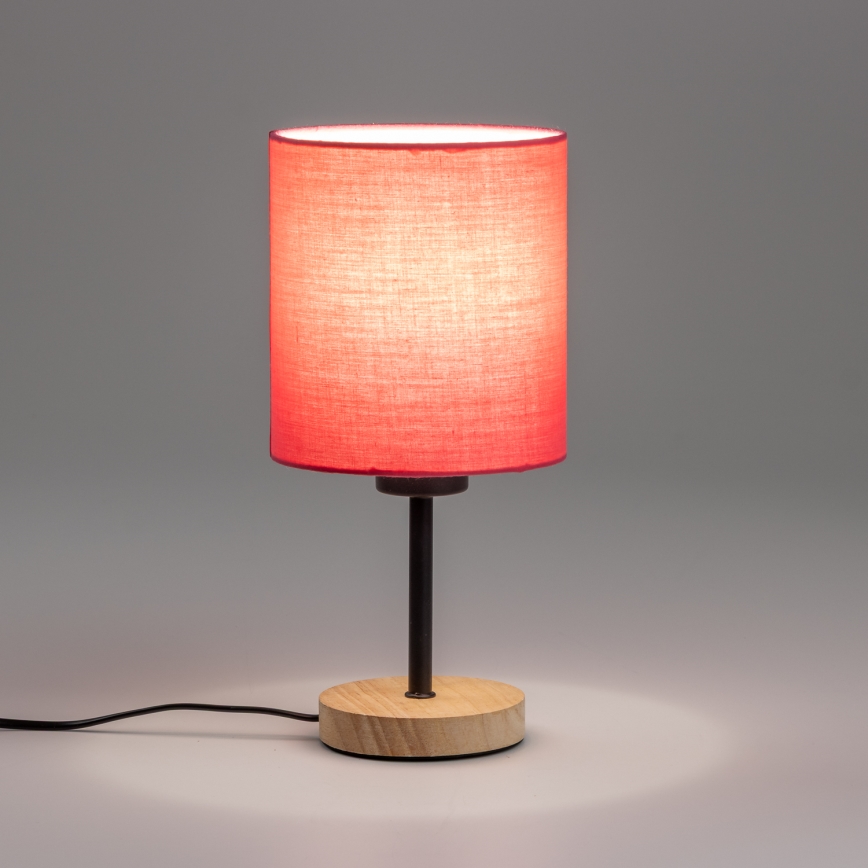 Brilagi - Tafellamp NUBILA WOOD 1xE27/25W/230V eiken/roze