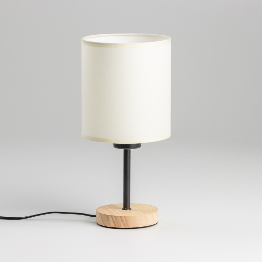 Brilagi - Tafellamp NUBILA WOOD 1xE27/25W/230V eiken/zwart/crème