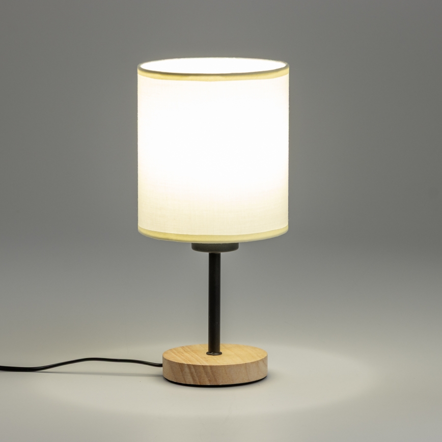 Brilagi - Tafellamp NUBILA WOOD 1xE27/25W/230V eiken/zwart/crème