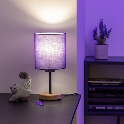 Brilagi - Tafellamp NUBILA WOOD 1xE27/25W/230V eiken/zwart