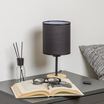 Brilagi - Tafellamp NUBILA WOOD 1xE27/25W/230V eiken/zwart