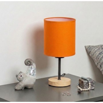 Brilagi - Tafellamp NUBILA WOOD 1xE27/25W/230V eiken/zwart/oranje