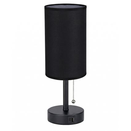 Brilagi - Tafellamp TABLON met USB-poort 1xE27/25W/230V zwart