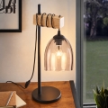 BRILAGI - Tafellamp WOOD GLASS 1xE27/40W/230V bruin/zwart/rookbeige