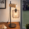 BRILAGI - Tafellamp WOOD GLASS 1xE27/40W/230V bruin/zwart/rookbeige
