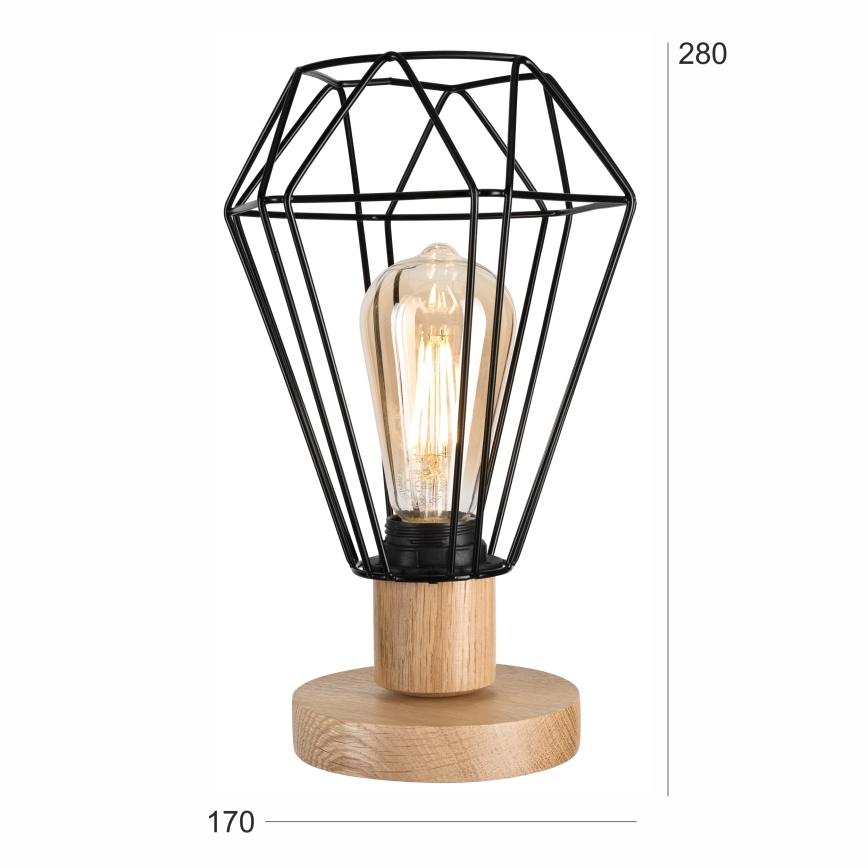 Brilagi - Tafellamp WOODY BASKET 1xE27/60W/230V eiken