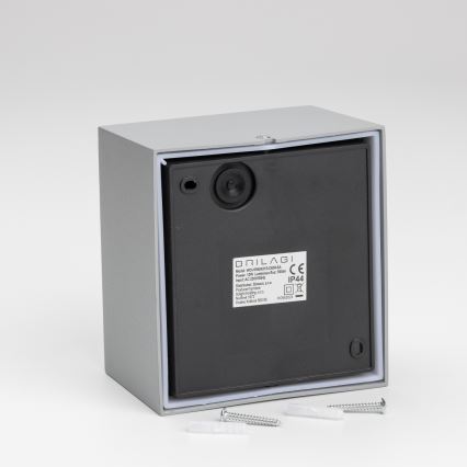 Brilagi - LED Buitenwandlamp met sensor TERNI LED/12W/230V grijs IP44