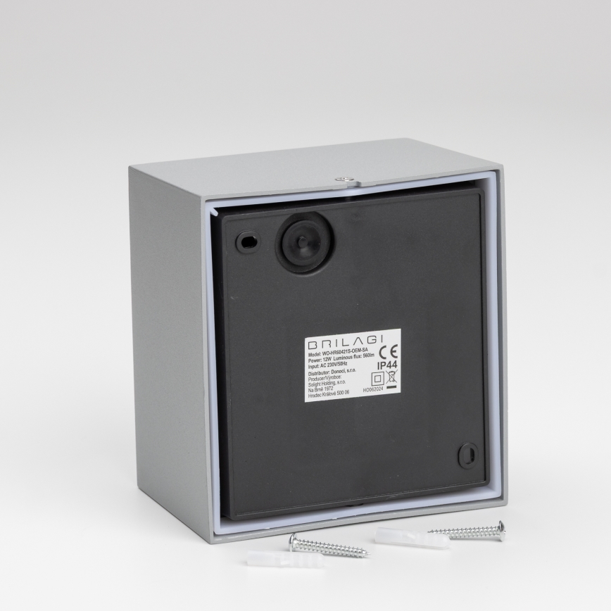 Brilagi - LED Buitenwandlamp met sensor TERNI LED/12W/230V grijs IP44