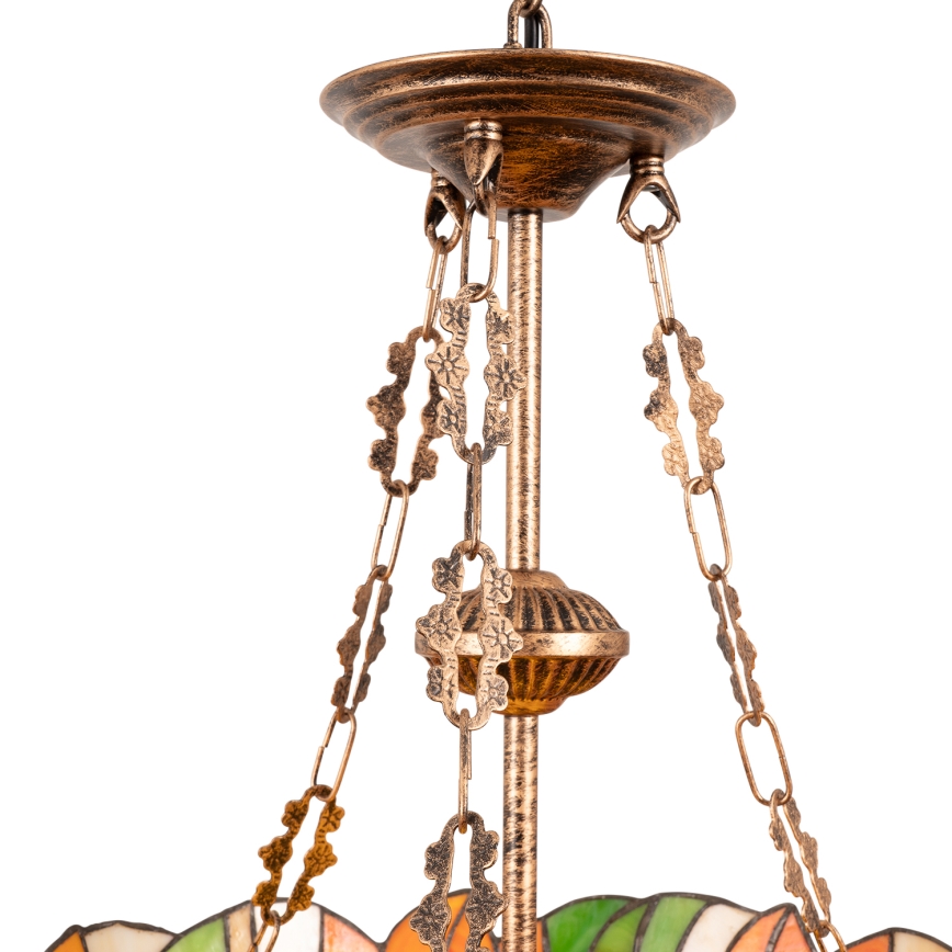 Brilagi - Tiffany-glas hanglamp aan een ketting SUNFLOWER 3×E27/60W/230V Ø 50 cm
