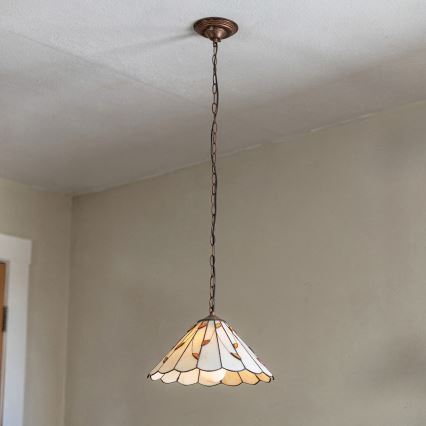 Brilagi - Tiffany glas-in-lood hanglamp aan ketting FOLIA 1xE27/60W/230V Ø 40 cm