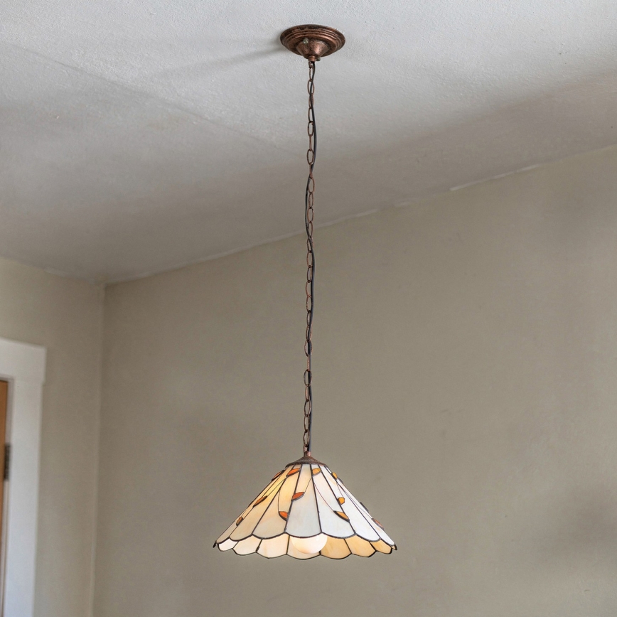 Brilagi - Tiffany glas-in-lood hanglamp aan ketting FOLIA 1xE27/60W/230V Ø 40 cm