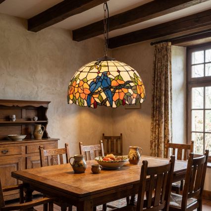 Brilagi - Tiffany glas-in-lood hanglamp aan ketting JUNGLE 1xE27/60W/230V Ø 40 cm