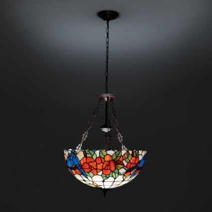Brilagi - Tiffany glas-in-lood hanglamp aan ketting JUNGLE 3xE27/60W/230V Ø 50 cm