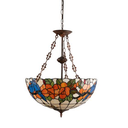 Brilagi - Tiffany glas-in-lood hanglamp aan ketting JUNGLE 3xE27/60W/230V Ø 50 cm