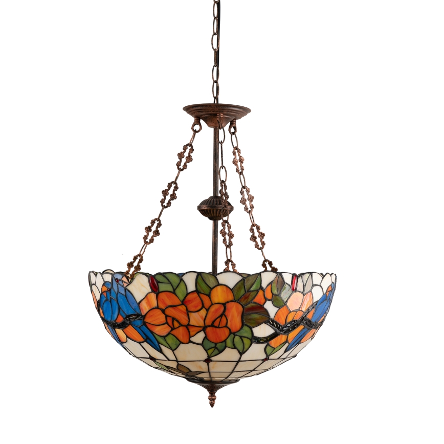 Brilagi - Tiffany glas-in-lood hanglamp aan ketting JUNGLE 3xE27/60W/230V Ø 50 cm
