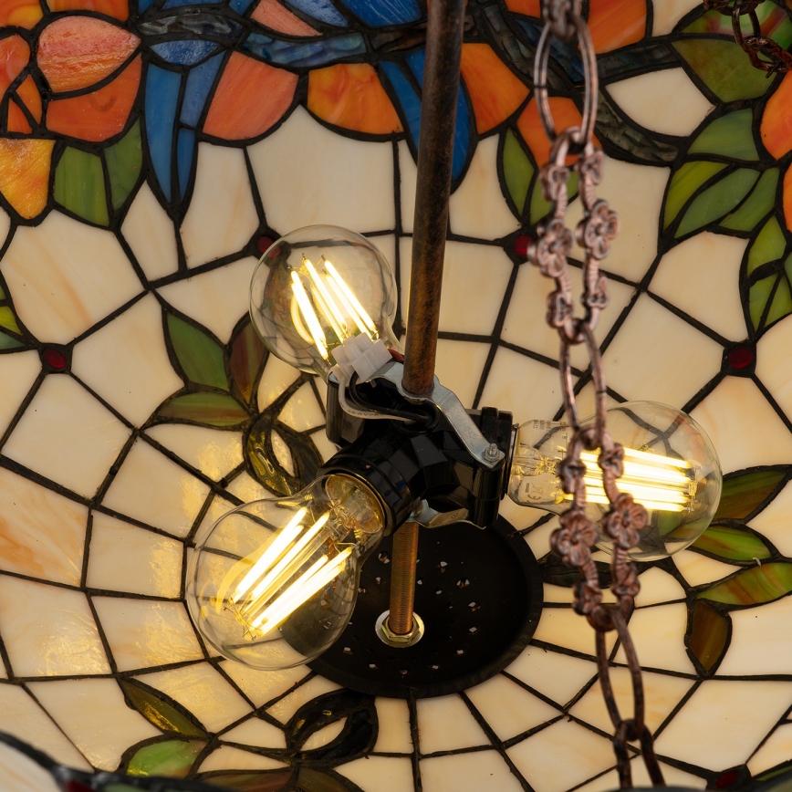 Brilagi - Tiffany glas-in-lood hanglamp aan ketting JUNGLE 3xE27/60W/230V Ø 50 cm