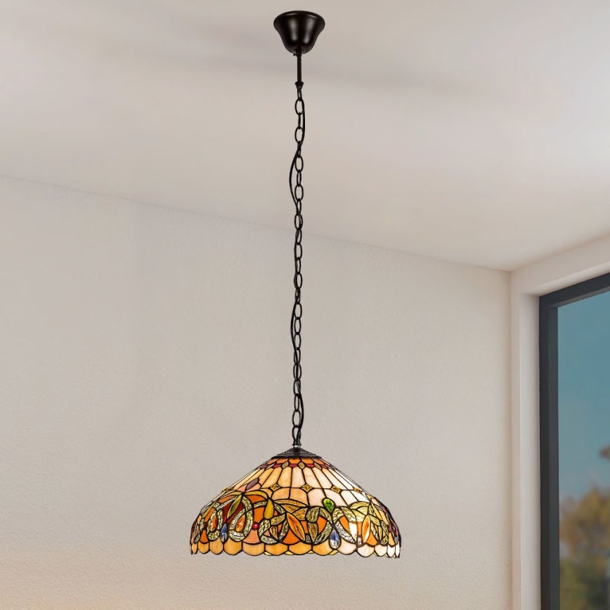 Brilagi - Tiffany glas-in-lood hanglamp aan ketting LUISA 2xE27/60W/230V