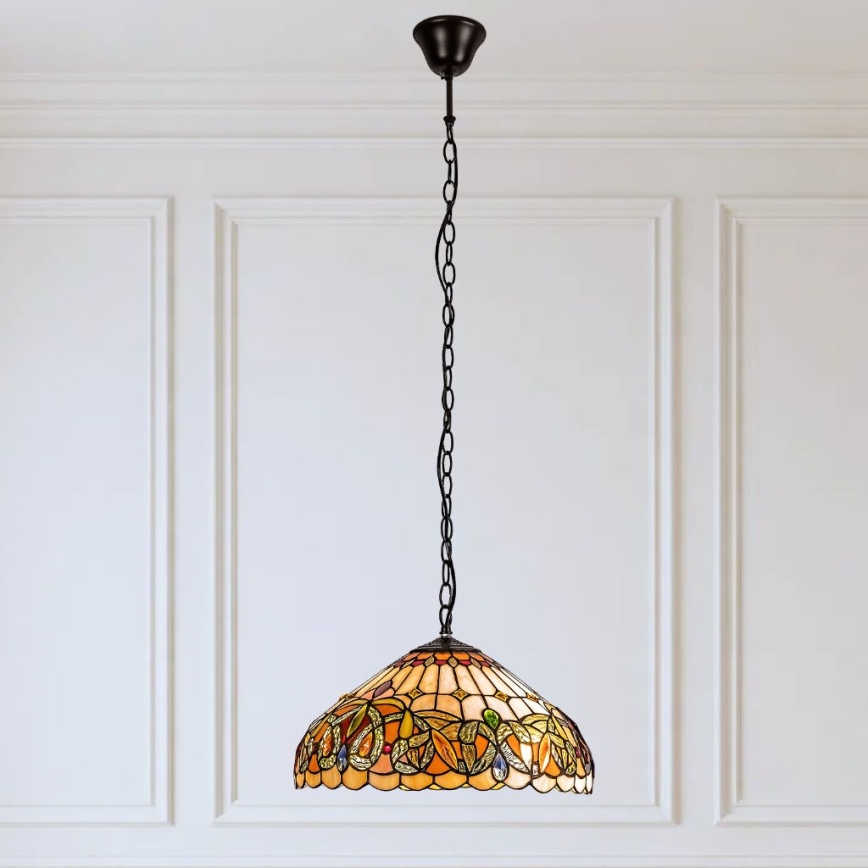 Brilagi - Tiffany glas-in-lood hanglamp aan ketting LUISA 2xE27/60W/230V