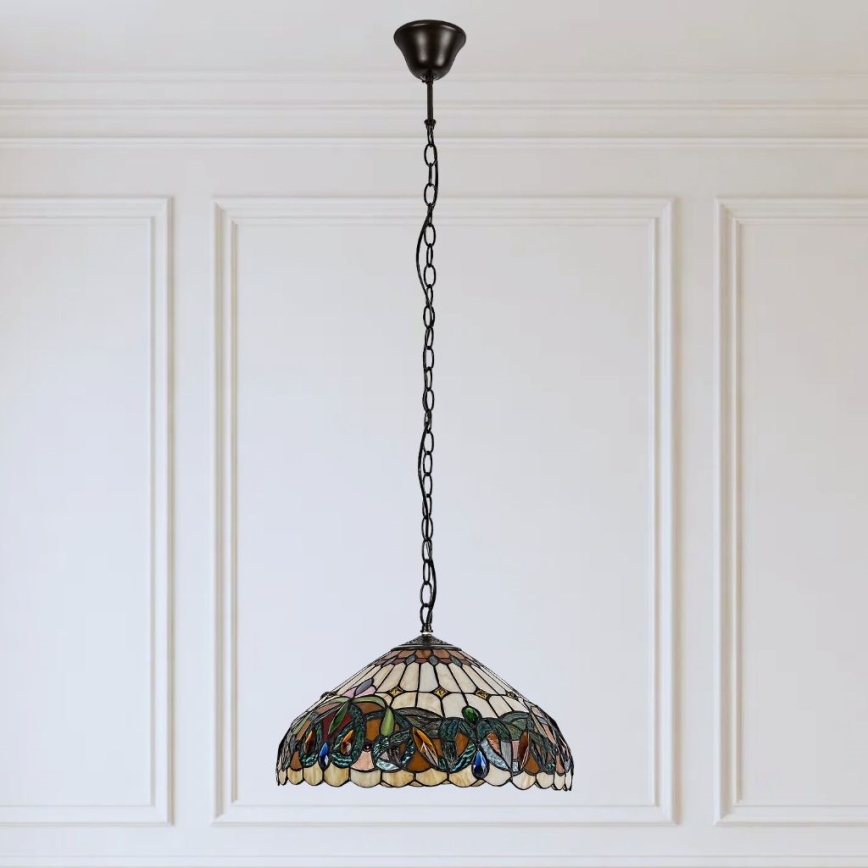 Brilagi - Tiffany glas-in-lood hanglamp aan ketting LUISA 2xE27/60W/230V