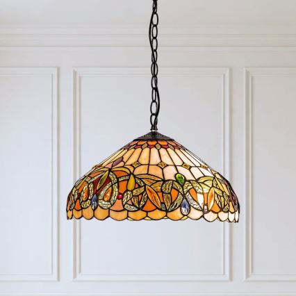 Brilagi - Tiffany glas-in-lood hanglamp aan ketting LUISA 2xE27/60W/230V