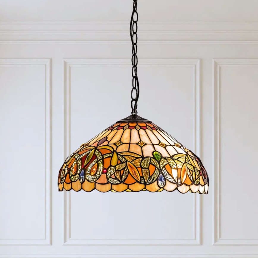 Brilagi - Tiffany glas-in-lood hanglamp aan ketting LUISA 2xE27/60W/230V