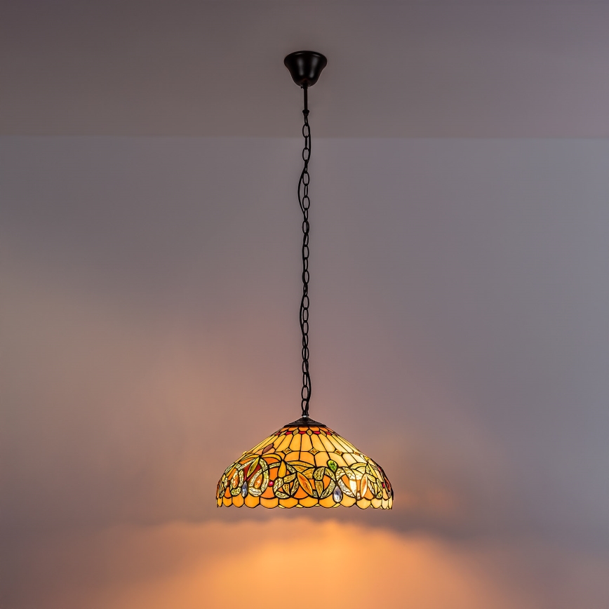 Brilagi - Tiffany glas-in-lood hanglamp aan ketting LUISA 2xE27/60W/230V