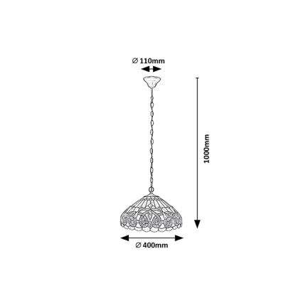 Brilagi - Tiffany glas-in-lood hanglamp aan ketting LUISA 2xE27/60W/230V