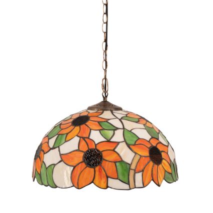Brilagi - Tiffany glas-in-lood hanglamp aan ketting SUNFLOWER 1xE27/60W/230V Ø 40 cm