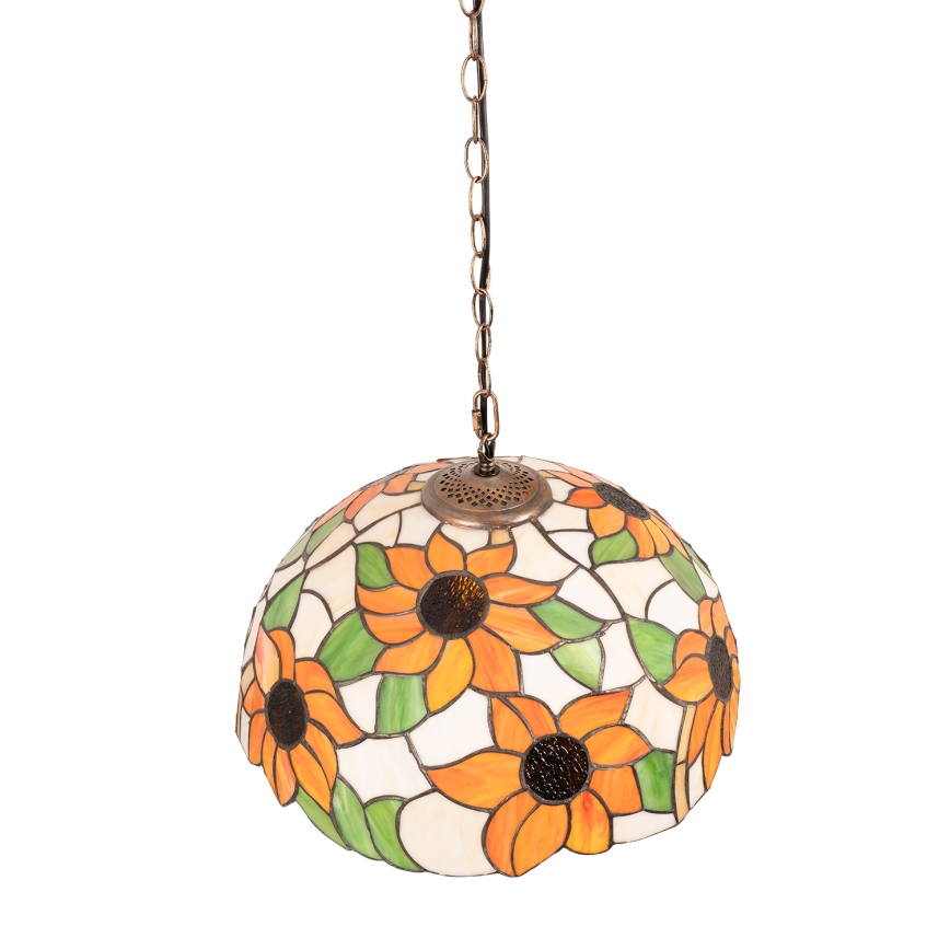 Brilagi - Tiffany glas-in-lood hanglamp aan ketting SUNFLOWER 1xE27/60W/230V Ø 40 cm