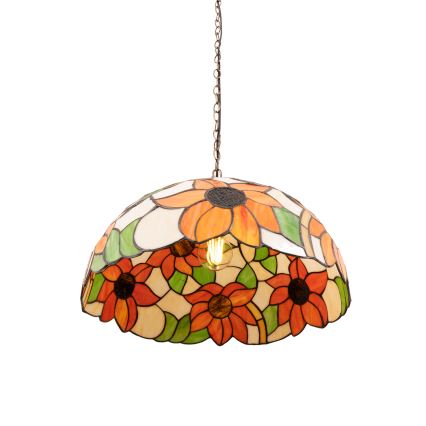 Brilagi - Tiffany glas-in-lood hanglamp aan ketting SUNFLOWER 1xE27/60W/230V Ø 40 cm