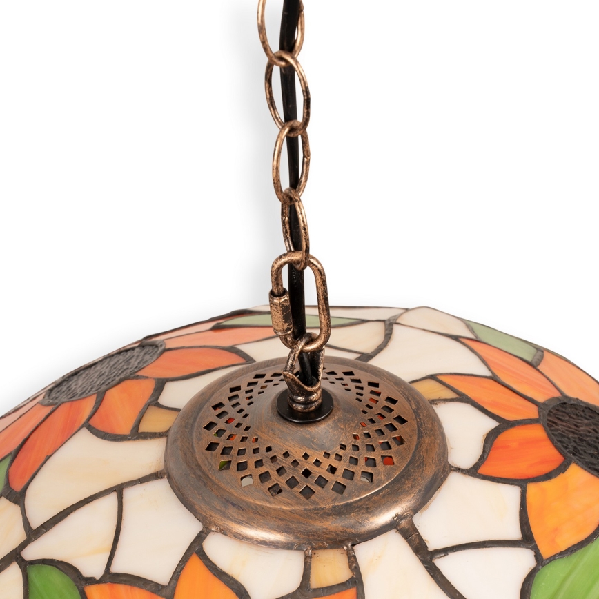 Brilagi - Tiffany glas-in-lood hanglamp aan ketting SUNFLOWER 1xE27/60W/230V Ø 40 cm