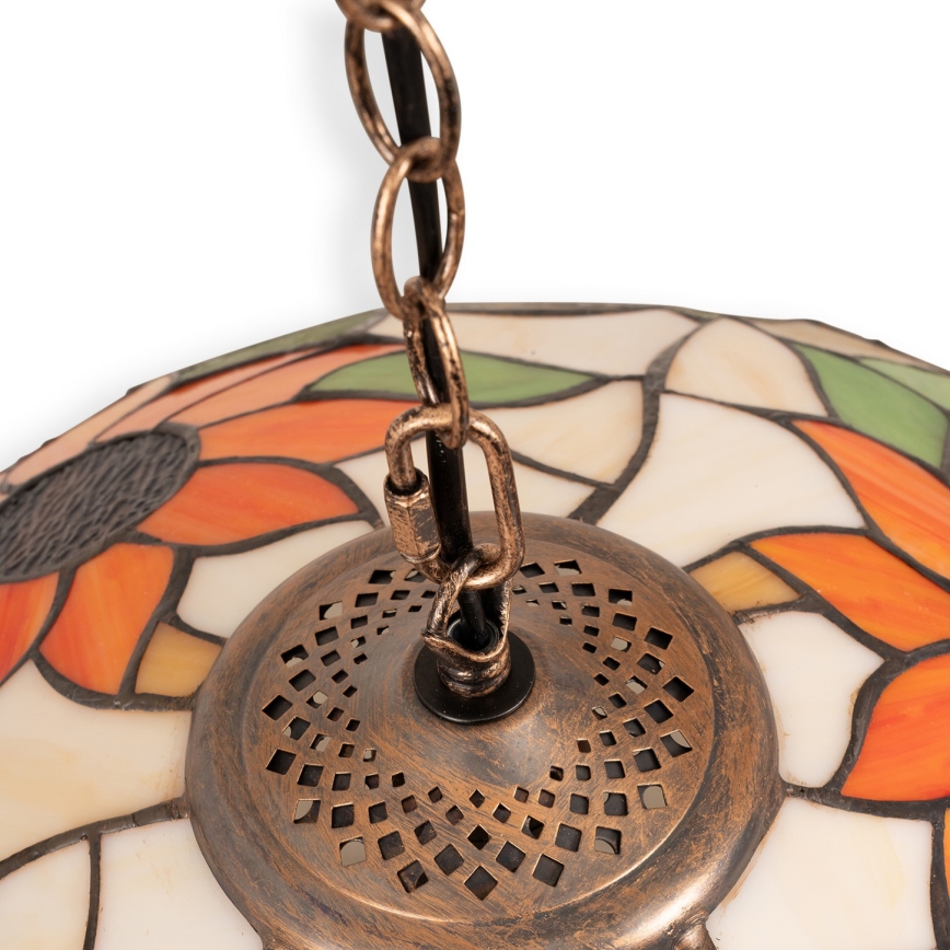 Brilagi - Tiffany glas-in-lood hanglamp aan ketting SUNFLOWER 1xE27/60W/230V Ø 40 cm